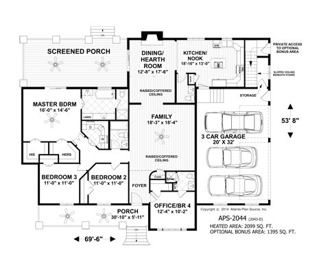 Craftsman House Plan Design with 4 Bedrooms & 2.5 Baths - Plan 9057